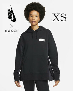 【送料無料】【新品】NIKE x sacai　HOODIE　ナイキ x サカイ　プルオーバーパーカー　ブラック　XS