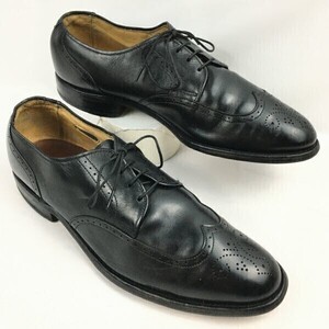 試着OK！Allen Edomonds/アレンエドモンズ　kingswood/ビンテージ　ウイングチップ　黒　サイズ7.5C　24.5-25.5程度　Vintage管NO.WZH-98