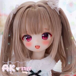 【AK*doll】DDH-01 カスタムヘッド 開口 ソフビ盛り SW セミホワイト肌 デカールアイ付き