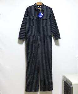 送料無料 新品 Yarmo BOILER SUIT S ネイビー ストライプ イギリス製 ヤーモ ボイラースーツ つなぎ ジャンプスーツ オールインワン