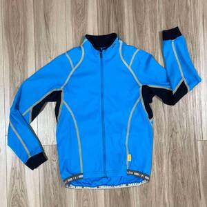 送料230★パールイズミ M メンズ THERMODRESS NEO 裏起毛 サイクルジャージ PEARL IZUMI 多生地構成 3+1ポケット 良質品 D860 ライトブルー