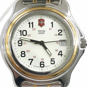 美品 SWISS ARMY スイスアーミー 腕時計 クオーツ ラウンド アナログ シンプル ウォッチ コレクション カレンダー 電池交換済み 動作確認済