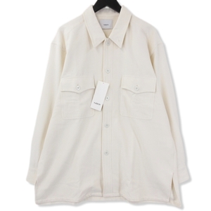 未使用 nuterm ニューターム Cotton Fleece CPO Shirts 004SH-022W 長袖シャツ フリース 日本製 Off White M タグ付き 71009698