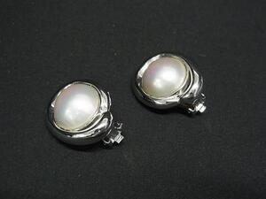 1円 ■美品■ TASAKI タサキ 本真珠 アコヤ真珠 パール 約18mm SV925 クリップ式 イヤリング アクセサリー レディース シルバー系 FL2205