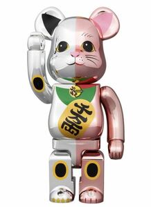 ※400%のみ ベアブリック 招き猫 千万両 銀メッキ × 桃金メッキ MEDICOM TOY BE@RBRICK ソラマチ