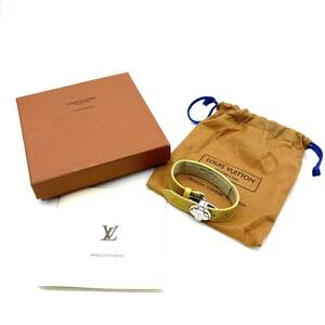 【１円スタート】Louis Vuitton　ルイヴィトン　ブレスレット　ヴェルニ　モノグラム　M91411/SN0999　イエロー　ブランド　9A-013