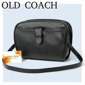 希少COACH オールドコーチ　ショルダーバッグ　クロスボディ　黒　USA　VintageCOACH ヴィンテージ　ブラック　マチあり