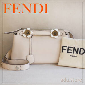 フェンディ FENDI バイザウェイ 2way ハンドバッグ ショルダーバッグ アイボリー フラワー 8BL124-0YU 花 スタッズ ブランド レディース◆