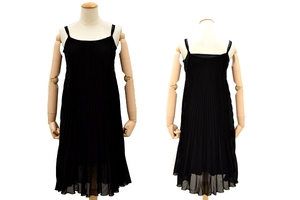 O-209★送料無料★超美品★Peyton place DRESS ペイトン プレイスドレス★日本製 ブラック 裏地セット フォーマルプリーツワンピース Ｍ