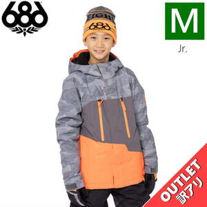 【OUTLET】 23 686 BOYS GEO INSULATED JKT CHARCOAL CAMO CLRBLK Mサイズ 子供用 スノーボード ウェア アウトレット