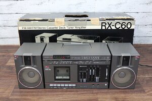 【ト長】 National ナショナル The 3 RX-C60 ラジカセ FM/AF ラジオ カセットデッキ 元箱付 シルバー レトロ 音響機器 音楽鑑賞 IA000IOC92