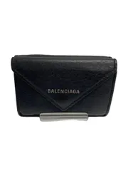 BALENCIAGA 3つ折り財布 レザー ブラック 無地 メンズ 391446.1000.Y.531267