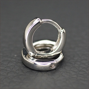 [EARRING] Platinum Plated Small Hoop ハイクオリティ スモール ラウンド フープ プラチナカラー φ10mm ミニ リング ピアス 【送料無料】