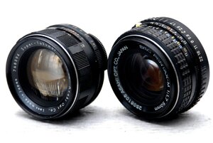 PENTAX ペンタックス 純正 単焦点レンズ(50mm.1:1.7 + 55mm.1:1.8) 高級レンズ2本まとめて 希少な作動品