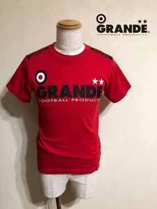 【美品】 GRANDE グランデ エルゴラッソ コラボ クルーネック Tシャツ トップス サイズS 半袖 赤