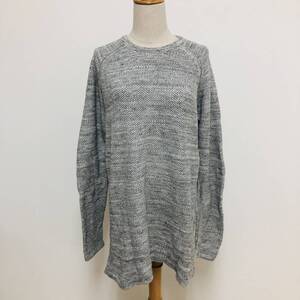 k3160 美品 H&M エイチ＆エム ニット 長袖 コットン100％ 秋 冬 L グレー メンズ シンプル ナチュラル 万能 ベーシックカジュアルスタイル