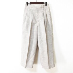 美品 23SS BOWTE バウト TUCK WIDE PANTS タック ワイドパンツ スラックス 231-14-0001 サイズ0 グレー系