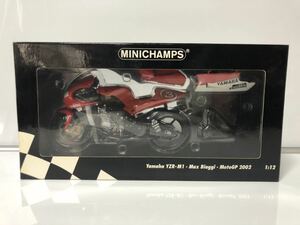 ミニチャンプス 1/12 Yamaha YZR-M1 Marlboro Yamaha Team Max Biaggi MotoGP2002（122 026303）美中古品