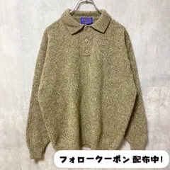 古着　used　PENDLETON　ペンドルトン　長袖ニット　セーター　エルボーパッチ　ハーフボタン　秋冬服