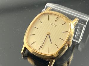 本体のみ1円～☆メンズ腕時計 クォーツ セイコーSEIKO ゴールドカラー 2針 43-5120 動作品