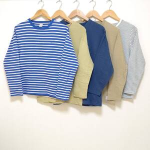 お得!!【まとめ売り】長袖 Tシャツ 5着 セット TOMMY トミー SUPPORT YOUR LOCAL 無地 ボーダー カットソー ロンT メンズ サイズ M/Y19749j