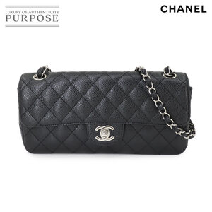 新品同様 シャネル CHANEL マトラッセ チェーン ショルダー バッグ キャビアスキン レザー ブラック A28598 シルバー 金具 90259456