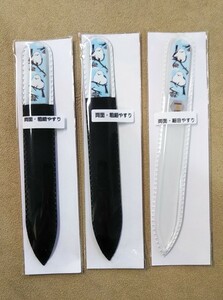 1841送料100円チェコ製ガラス 爪やすり 3個セット つめやすり ネイルケア 爪ヤスリ 北一プラザ 両面 粗細やすり 細目やすり シマエナガ