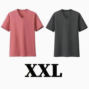 大きいサイズ XXL◆2点セット ドライカラーVネックT（半袖） ◆ユニクロ メンズ Tシャツ Vネック