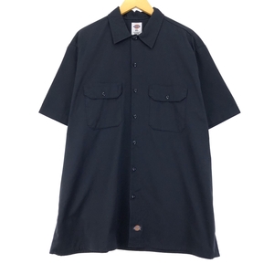 古着 ディッキーズ Dickies 半袖 ワークシャツ ホンジュラス製 メンズXL /eaa453226 【SS2409_50%】