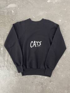 超希少！超美品！未使用品？USA製！70s 80s 90s CATS キャッツ スウェット シャツ ミュージカル ブラック musical アート