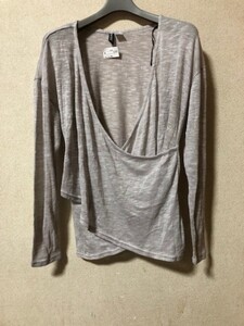 H&M　カシュクール風　セーター　新品タグ付き　グレー　Mサイズ(USサイズ)　Lサイズ(日本サイズ)