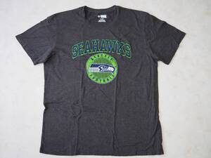 ☆送料無料☆ NFL TEAM APPAREL USA直輸入 古着 半袖 SEATTLE SEAHAWKS シアトル・シーホークス Tシャツ メンズ XL ダークグレー 中古 即決