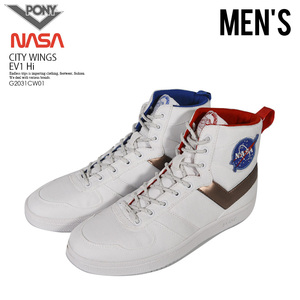 ■新品■PONY/NASA ポニー/ナサ■CITY WINGS EV1 Hi シティ ウィングス■27.0cm コラボ メンズ スニーカー ホワイト GC2111CW01