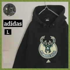 アディダスadidasミルウォーキーバックスNBAビッグロゴフーディー パーカー