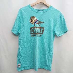 ◇ ⊂ CHUMS チャムス 綿竹混合 半袖 Tシャツ サイズM ブルー系 メンズ E