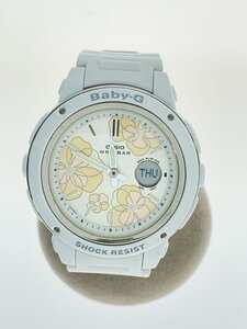 CASIO◆クォーツ腕時計・Baby-G/デジアナ/ラバー/WHT/WHT/汚れ有