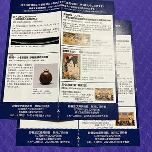 株主優待 静嘉堂文庫美術館　無料ご招待券1枚2名分が2枚　有効期限2025年6月8日