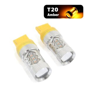 ю 【メール便】 トヨタ クラウン ロイヤル JZS170系 H13.8～H15.11 [ T20 ] バックランプ LED 2個 80W 16連 XT-E端子 アンバー 12V/24V