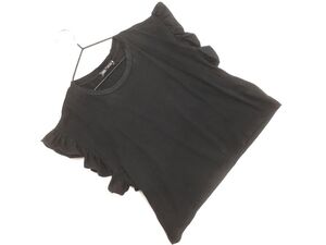 ネコポスOK ZARA ザラ フリル Tシャツ sizeM/黒 ■◆ ☆ ehc7 レディース