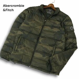 Abercrombie&Fitch アバクロンビー＆フィッチ 秋冬 ロゴ ワッペン★ カモフラ 迷彩 総柄 ダウン ジャケット Sz.L　メンズ　A4T12227_B#N