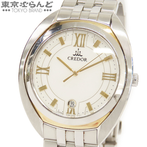 101755886 1円 セイコー SEIKO クレドール シグノ GCAZ052 8J86-0AA0 ホワイト 白文字盤 SS YG 腕時計 メンズ クォーツ