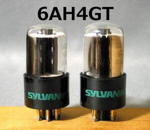 【箱なし】SYLVANIA■6AH4GT（6AH4-GT）／電力増幅用3極管／黒プレート／横ゲッター■真空管／2本セット①■元気度チェック＆試聴テスト