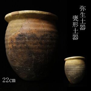 【LIG】弥生土器 甕形土器 22㎝ 古壷 縄文土器 時代古玩 コレクター放出品 ⑤ [P]24.11