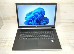 難あり HP ProBook 470 G5/Intelcore i7-8550U 1.80GHz/メモリ16GB/17インチ/win11