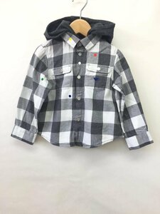 【送料込】[キッズ/子供服] EMPORIO ARMANI エンポリオアルマーニ 長袖シャツ 80cm 灰色 グレー 綿 フード取り外し可 男の子用 /n471023