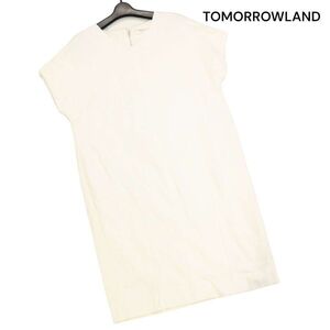 TOMORROWLAND トゥモローランド 春夏♪ 半袖 ドルマン Vネック ワンピース Sz.36　レディース 白　K4T00642_5#D