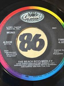 試聴 THE BEACH BOYS MEDLEY / GOD ONLY KNOWS 両面EX+ 