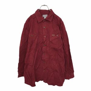 carhartt コットン長袖シャツ サイズ表記XL カーハート ワークシャツ ワインレッド 古着卸 アメリカ仕入 t2101-3919