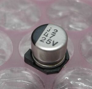 ニチコン チップ電解コンデンサ 25V 47μF (UUR1E470MCR1GS) [10個組].HF1