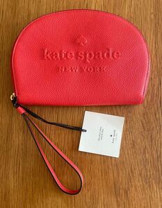 ケイトスペード Kate Spade NEW YORK ポーチ レザー レッド　マルチポーチ 未使用品